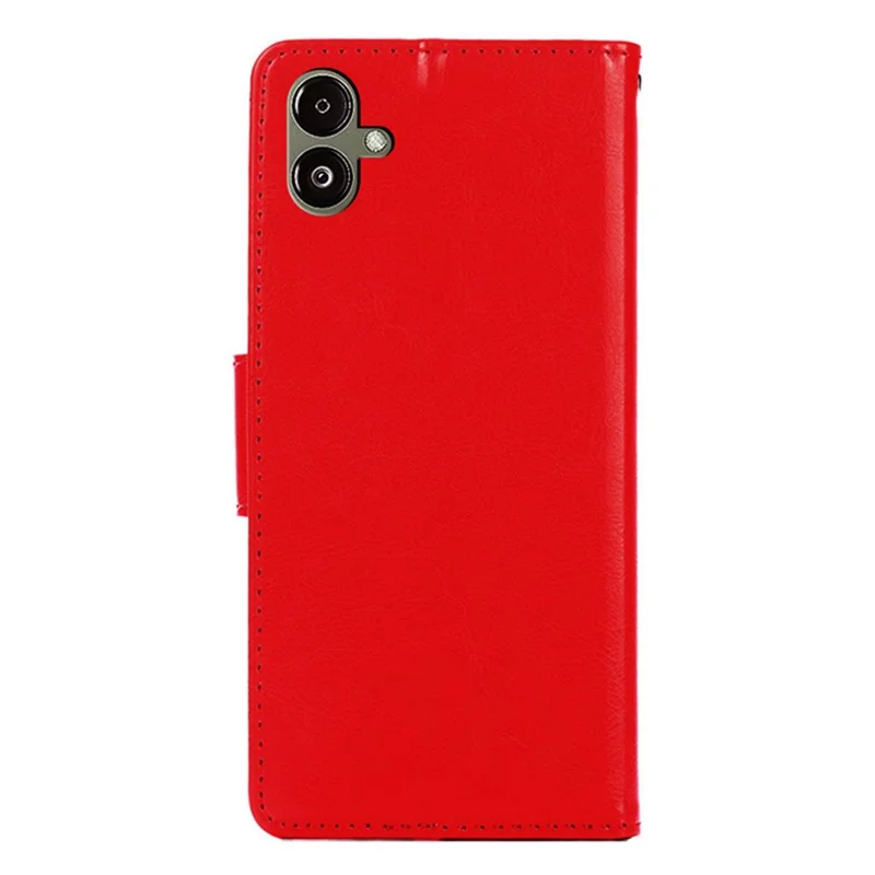 For Samsung Galaxy F14 5G Textured PU Leather Phone Case Wallet Stand Flip Cover - Red