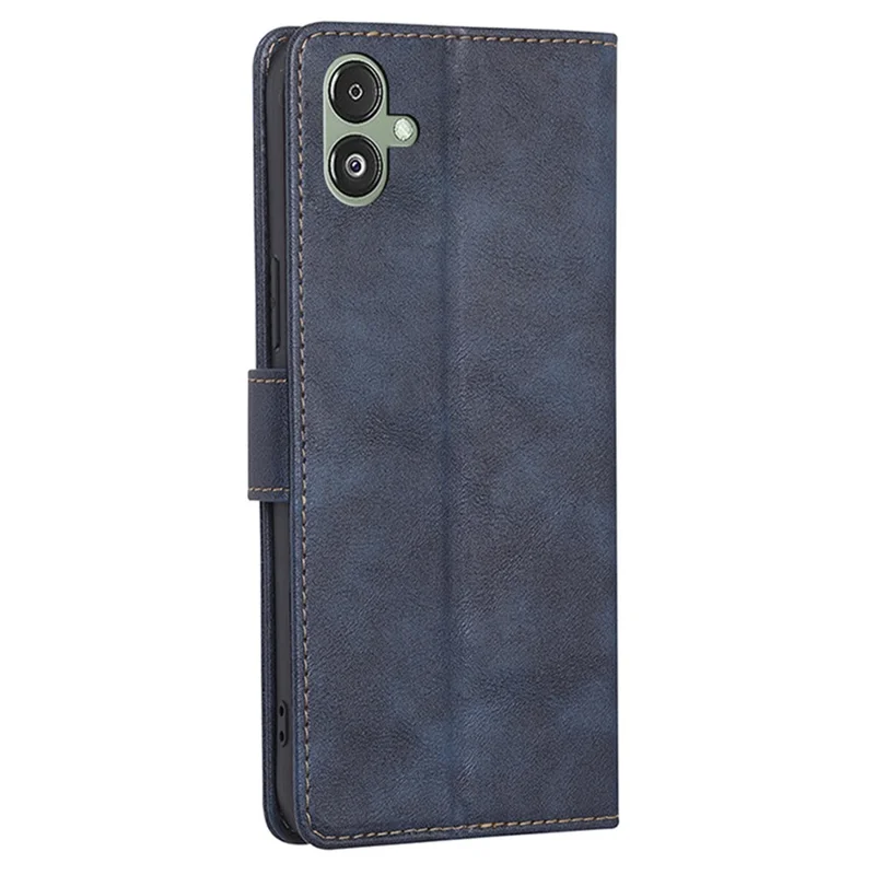 For Samsung Galaxy F14 5G RFID Blocking Wallet Phone Case PU Leather Cowhide Texture Stand Cover - Blue