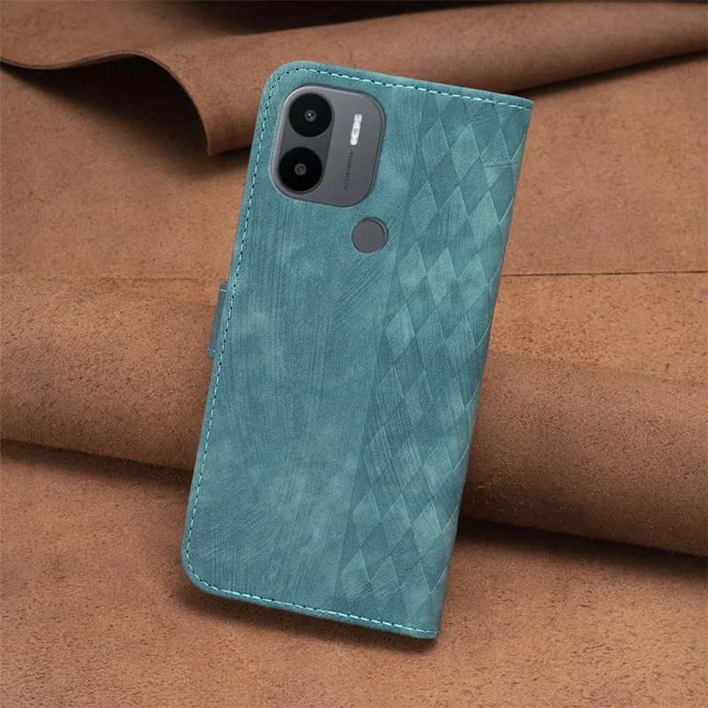 For Xiaomi Redmi A1 / A1+ / A2 / A2+ / Poco C50 Wallet Cover with Stand Imprinted Pattern Phone Leather Case - Green