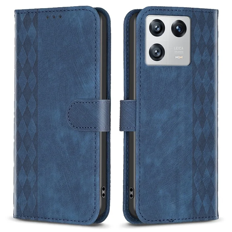 Flip Cover for Xiaomi 13 Shockproof Imprinted Pattern Stand Wallet Full Protection Phone Leather Case - Blue