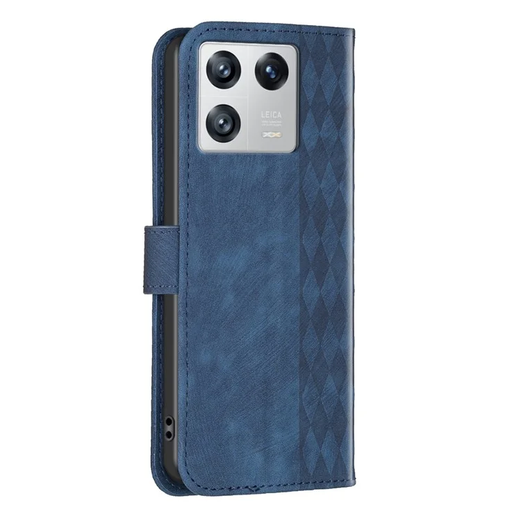 Flip Cover for Xiaomi 13 Shockproof Imprinted Pattern Stand Wallet Full Protection Phone Leather Case - Blue