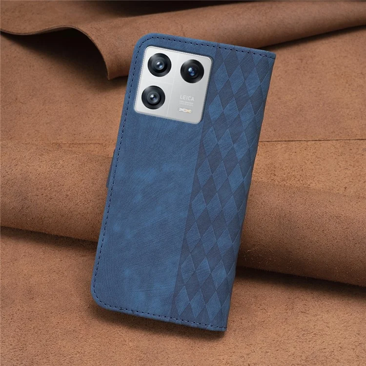Flip Cover for Xiaomi 13 Shockproof Imprinted Pattern Stand Wallet Full Protection Phone Leather Case - Blue