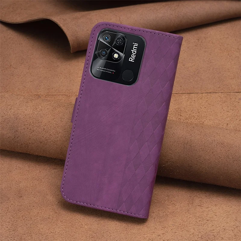 Flip Cover per Xiaomi Redmi 10C 4G Custodia Wallet Telefono in Pelle Antishock con Motivo Stampato e Supporto - Viola