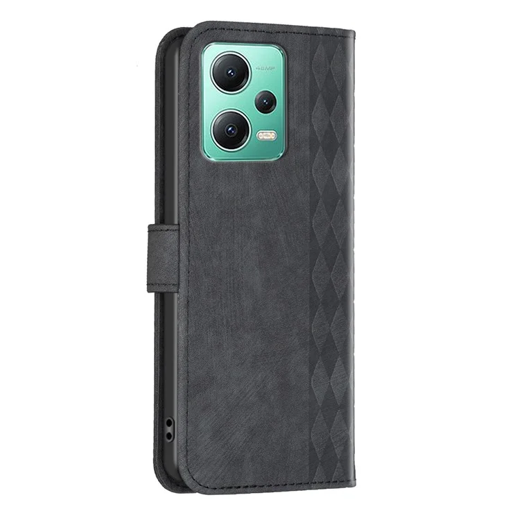 Pour Xiaomi Redmi Note 12 5G (Chine) / (Global) / (Inde) / Poco X5 5G Imprinted Pattern Stand Wallet Phone Leather Case - Noir