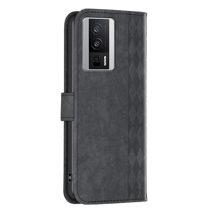 Flip Cover for Xiaomi Redmi K60 5G / K60 Pro 5G / Poco F5 Pro 5G Imprinted Pattern Stand Wallet Phone Leather Case - Black