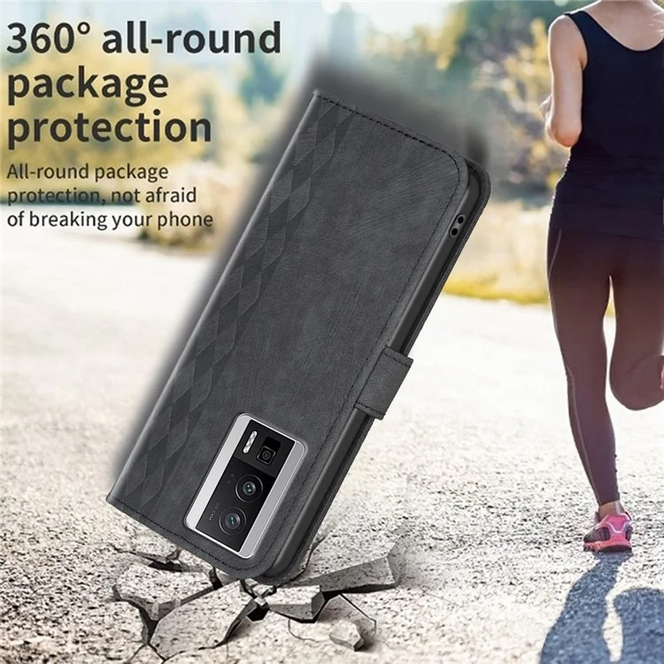 Custodia Flip Cover per Xiaomi Redmi K60 5G / K60 Pro 5G / Poco F5 Pro 5G Motivo Impresso Stand Wallet Phone Custodia in Pelle - Nero