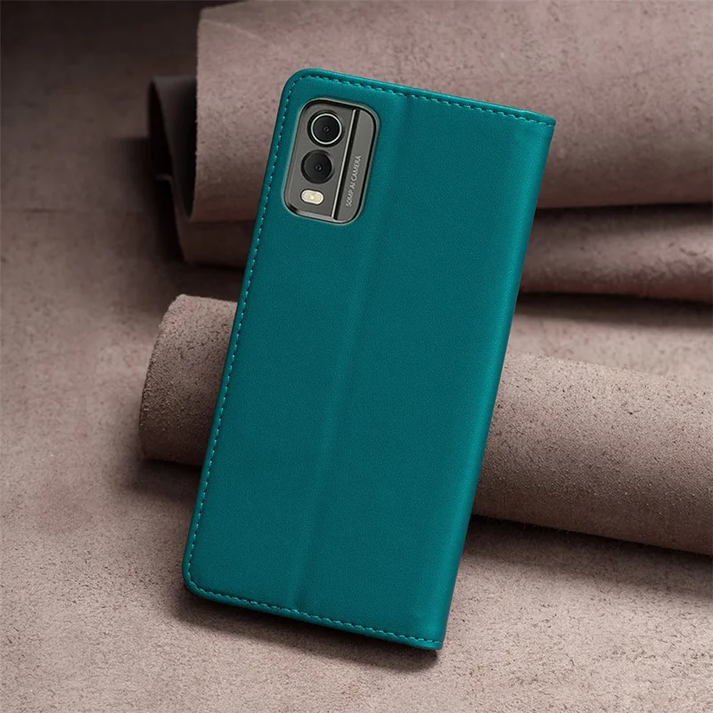 BINFEN COLOR BF18 For Nokia C32 PU Leather Card Holder Stand Cover Magnetic Closing Phone Case - Green