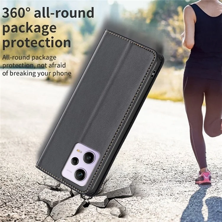 Подставка-чехол для Xiaomi Redmi Note 12 Pro 5G / 12 Pro Speed 5G / Poco X5 Pro 5G BINFEN COLOR BF18 с держателем для карт, черный