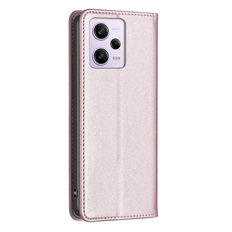 Stand Case for Xiaomi Redmi Note 12 Pro 5G / 12 Pro Speed 5G / Poco X5 Pro 5G BINFEN COLOR BF18 Leather Card Holder Phone Cover - Rose Gold