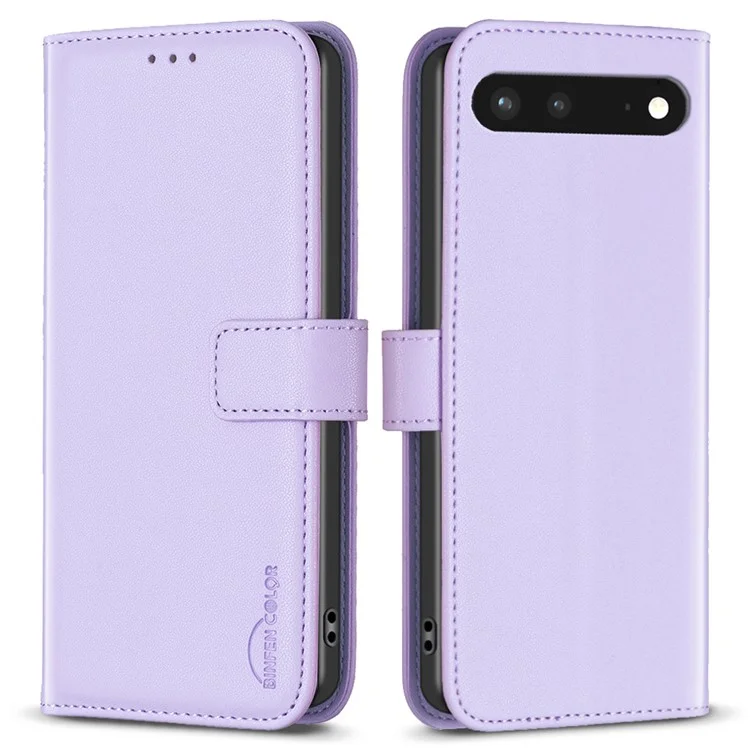 BINFEN COLOR BF17 Pour Google Pixel 7 5G Étui Portefeuille Support Téléphone Protecteur Anti-Poussière Couverture En Cuir PU - Violet