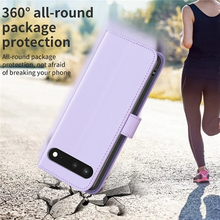 BINFEN COLOR BF17 Pour Google Pixel 7 5G Étui Portefeuille Support Téléphone Protecteur Anti-Poussière Couverture En Cuir PU - Violet
