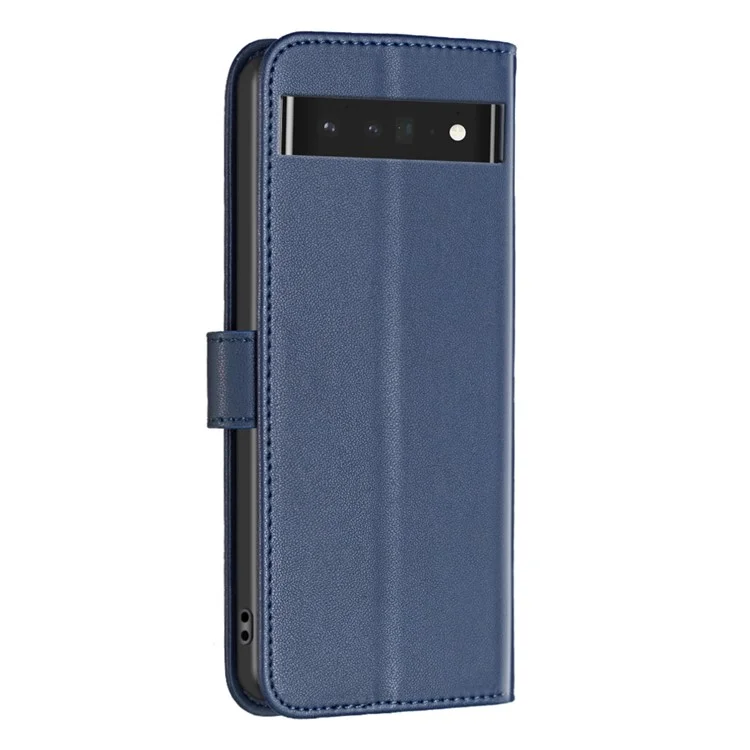 BINFEN COLOR BF17 For Google Pixel 7 Pro 5G PU Leather Wallet Cover Anti-Scratch Phone Stand Case - Blue