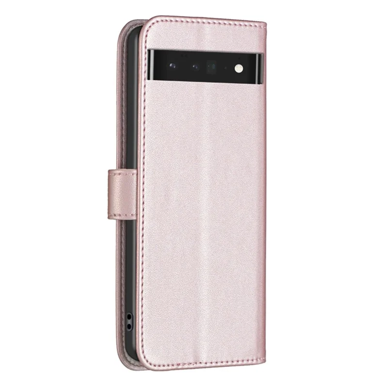 BINFEN COLOR BF17 For Google Pixel 7 Pro 5G PU Leather Wallet Cover Anti-Scratch Phone Stand Case - Rose Gold
