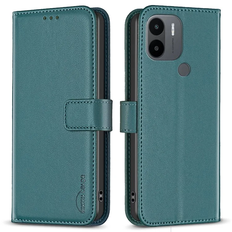 Funda de teléfono para Xiaomi Redmi A1 4G / A1+ 4G / A2 4G / A2+ 4G / Poco C50 4G BINFEN COLOR BF17 Funda de cuero con soporte - Verde