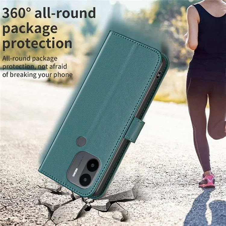 Funda de teléfono para Xiaomi Redmi A1 4G / A1+ 4G / A2 4G / A2+ 4G / Poco C50 4G BINFEN COLOR BF17 Funda de cuero con soporte - Verde
