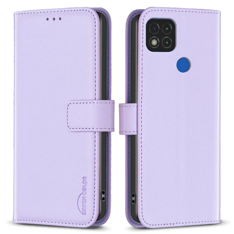 BINFEN COLOR BF17 Custodia Portafoglio per Xiaomi Redmi 9C / Redmi 9C NFC / Redmi 10A / Poco C31 Custodia in Pelle con Supporto - Viola