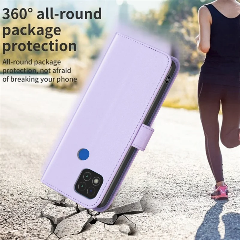 BINFEN COLOR BF17 Custodia Portafoglio per Xiaomi Redmi 9C / Redmi 9C NFC / Redmi 10A / Poco C31 Custodia in Pelle con Supporto - Viola