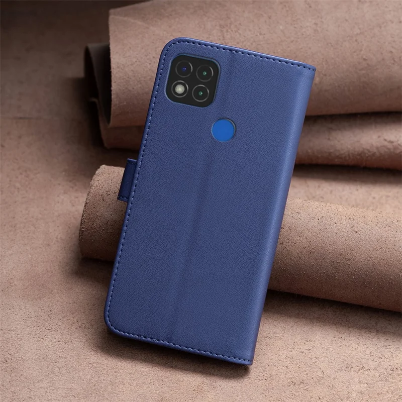 BINFEN COLOR BF17 Wallet Case für Xiaomi Redmi 9C / Redmi 9C NFC / Redmi 10A / Poco C31 Standfeder Leder Handyhülle - Blau