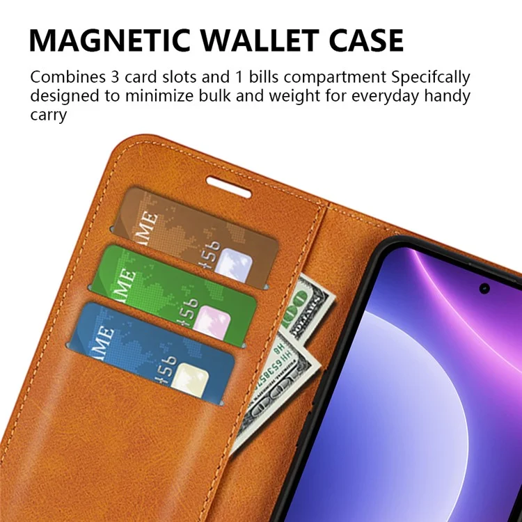 Per Xiaomi Redmi Note 12 Turbo / Poco F5 5G Calf Texture Stand Wallet Square Magnetic Closure PU Leather Phone Case - Giallo