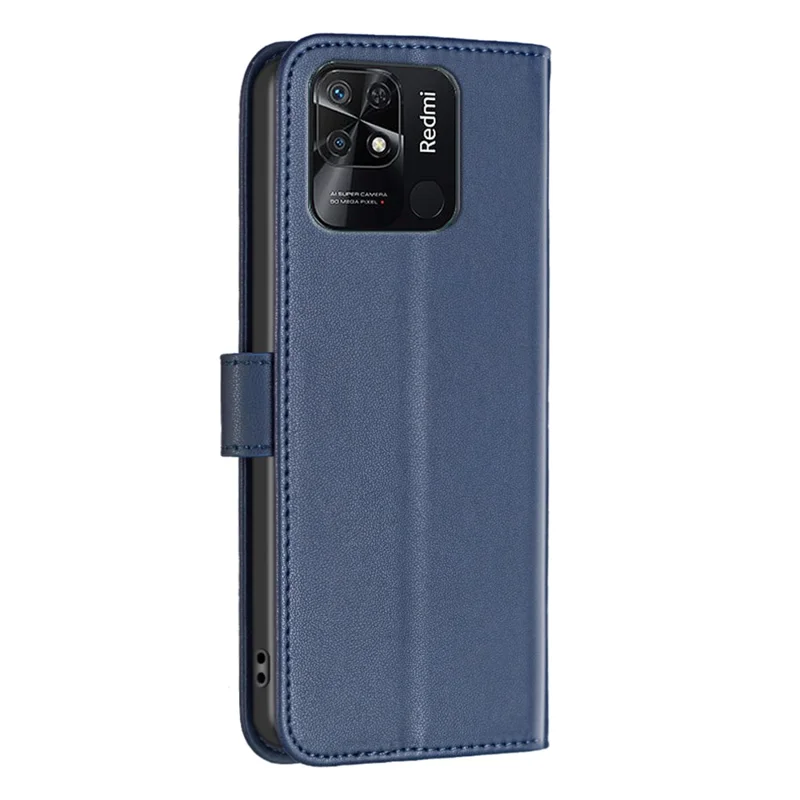 BINFEN COLOR BF17 Stand Phone Case for Xiaomi Redmi 10C 4G Capa de Carteira de Couro PU para Smartphone - Azul