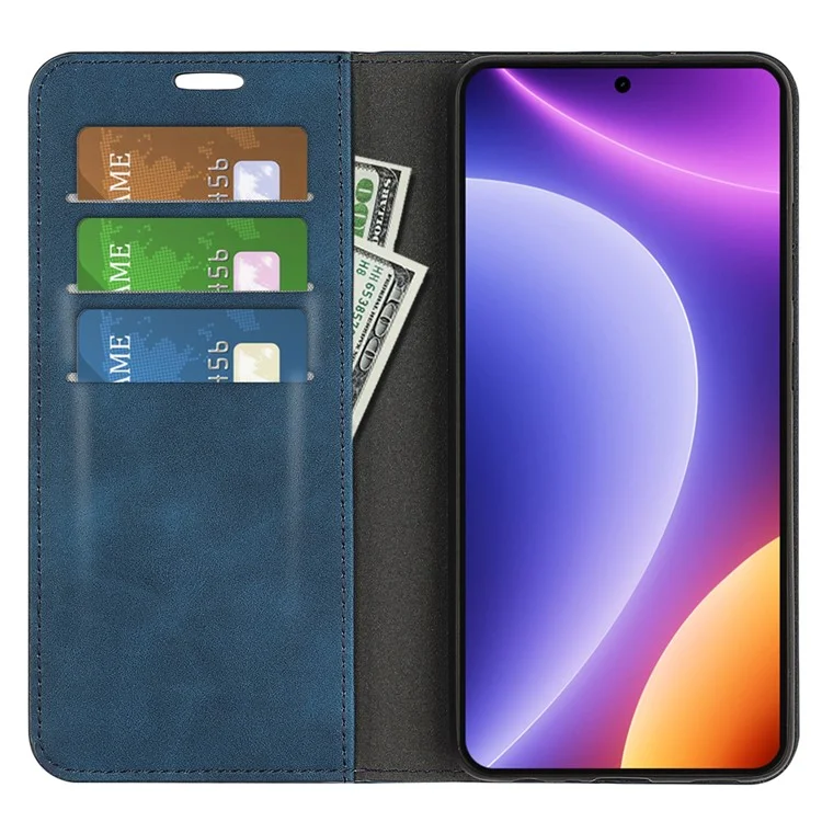 Für Xiaomi Redmi Note 12 Turbo / Poco F5 5G PU-Leder-Wallet-Flip-Case-Skin-touch-Stand-Cover - Blau