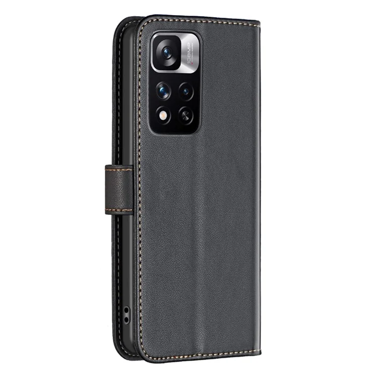 Phone Case for Xiaomi Redmi Note 12 Pro 4G / Note 11 Pro 4G (MediaTek) / 11 Pro 5G (Qualcomm) BINFEN COLOR BF17 Wallet  PU Leather Stand Cover - Black
