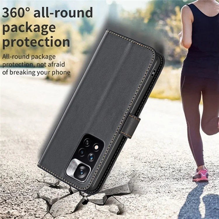 Phone Case for Xiaomi Redmi Note 12 Pro 4G / Note 11 Pro 4G (MediaTek) / 11 Pro 5G (Qualcomm) BINFEN COLOR BF17 Wallet  PU Leather Stand Cover - Black