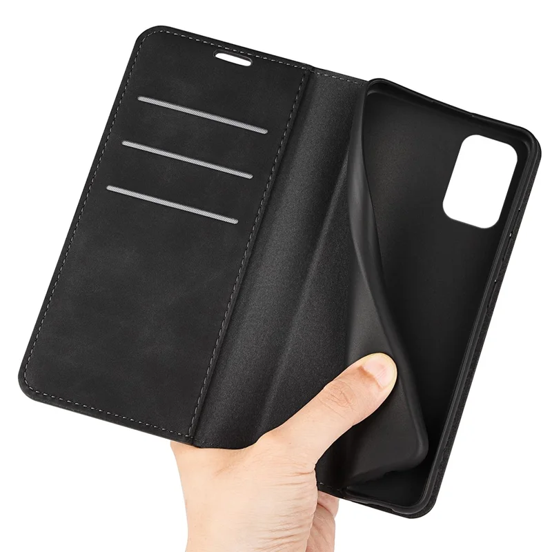 Flip Case for Nokia C32 PU Leather Wallet Skin-touch Foldable Stand Cellphone Cover - Black