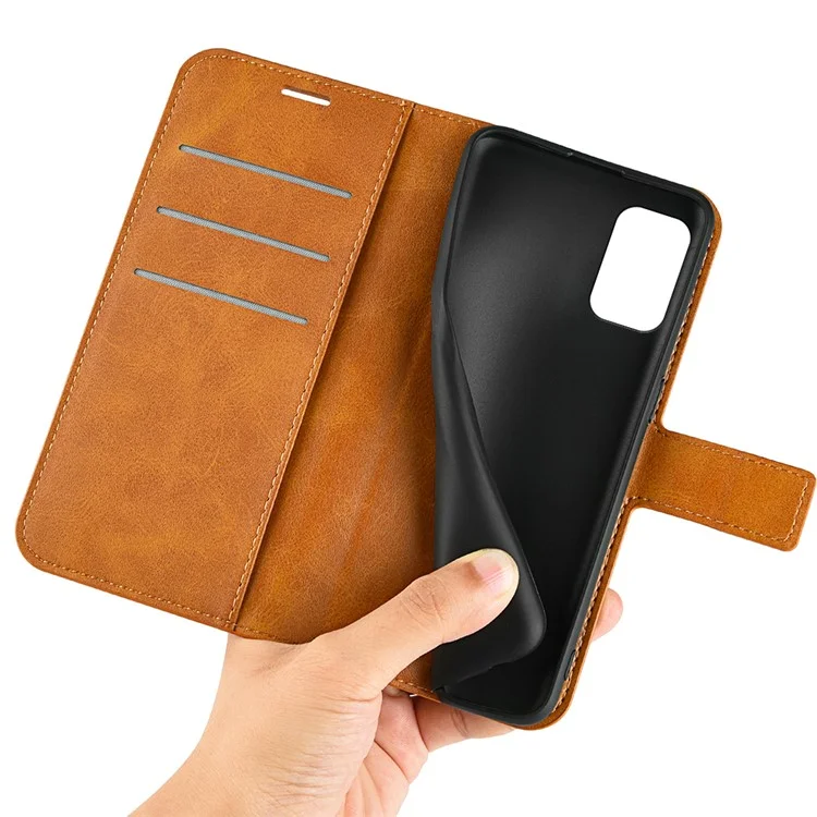 Для Nokia C32 Стойка Shell Wallet Square Magnetic Closure PU Leather Calf Texture Phone Case - Yellow