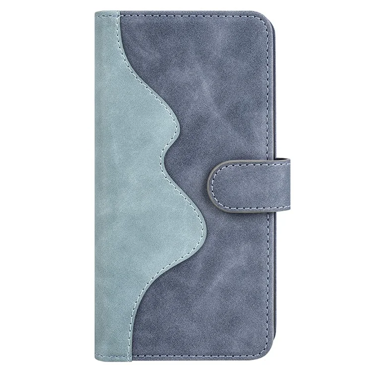 Per Nokia C32 Custodia Portafoglio in Pelle PU Rivestimento Protettivo Bicolore con Funzione Stand - Blu
