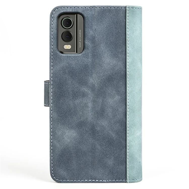 Per Nokia C32 Custodia Portafoglio in Pelle PU Rivestimento Protettivo Bicolore con Funzione Stand - Blu