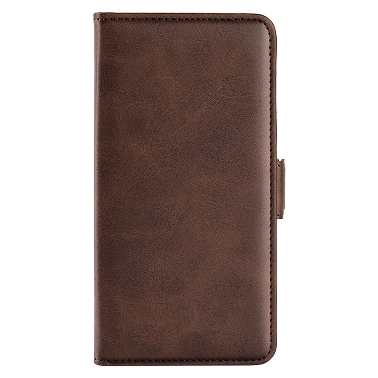 Für Nokia C32 Wallet Flip Phone Cover Kalbsleder PU Leder Folio-Hülle mit faltbarem Ständer - Braun