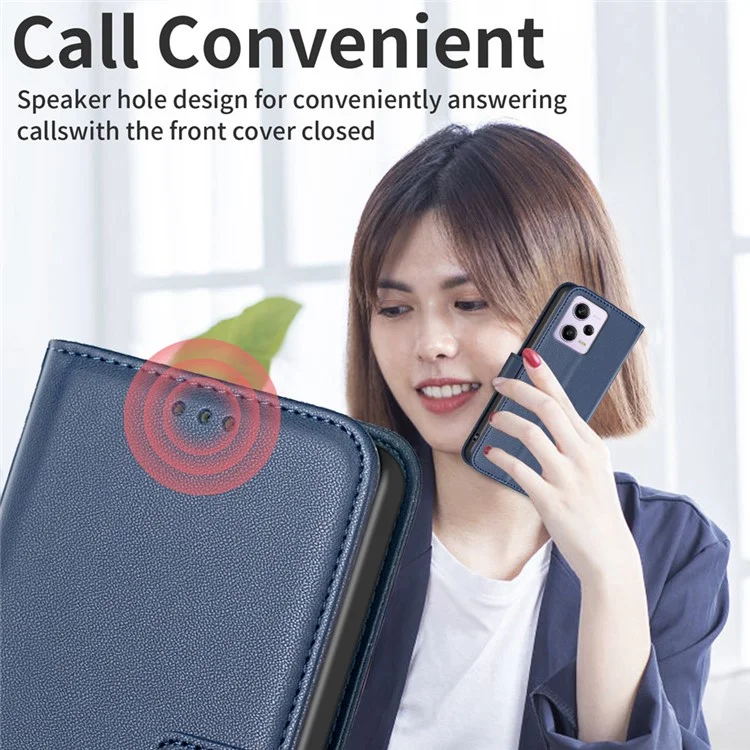 For Xiaomi Redmi Note 12 Pro 5G / 12 Pro Speed 5G / Poco X5 Pro 5G Leather Phone Case BINFEN COLOR BF17 Stand Wallet Cover - Blue