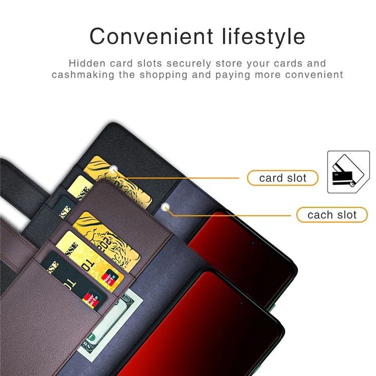 Für Xiaomi 13 Ultra Magnetische Klapptasche Echtes Split-Leder Geldbörse Ständer Stoßfeste Hülle - Braun