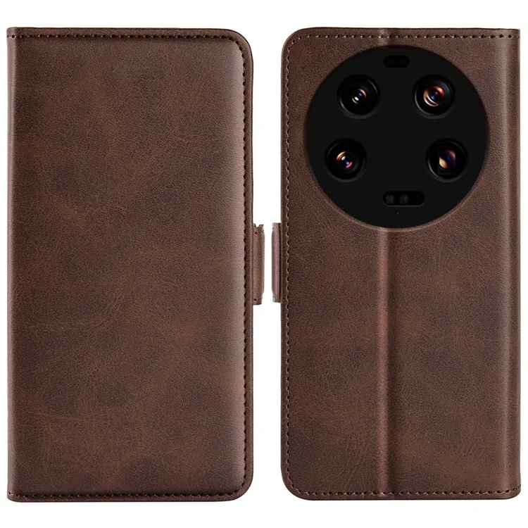 Pour Xiaomi 13 Ultra Coque de téléphone à rabat étui portefeuille antichoc Texture veau Cuir PU Support Folio - Marron