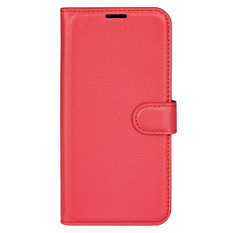 Foldable Stand Case for Motorola ThinkPhone 5G PU Leather Litchi Texture Wallet Folio Flip Phone Cover - Red