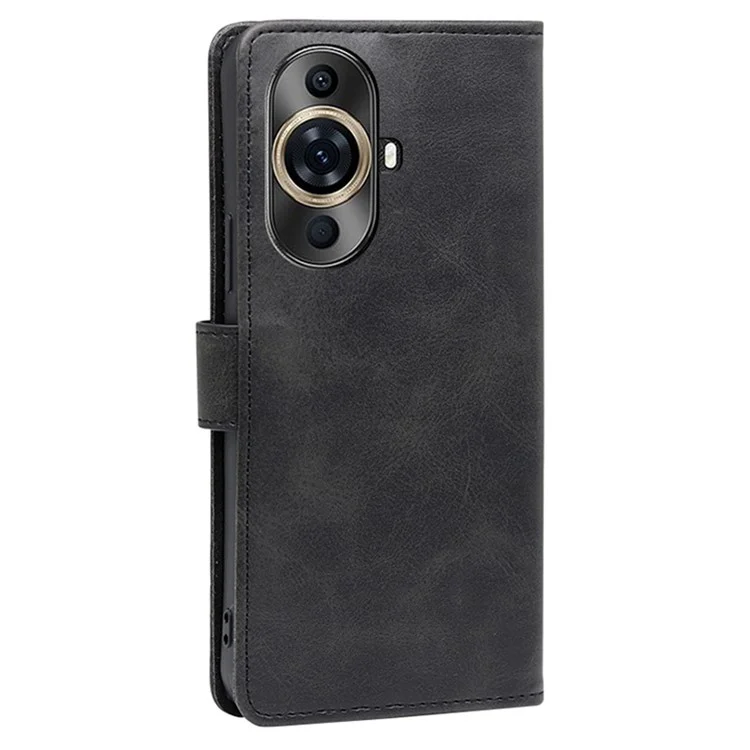 Wallet Phone Case for Huawei nova 11 Pro / nova 11 Ultra , PU Leather Calf Texture Stand Flip Cover - Black