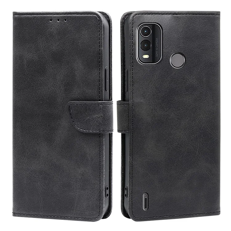 Per Nokia G11 Plus 4G Flip PU Leather Wallet Case Stand Calf Texture Phone Cover - Nero