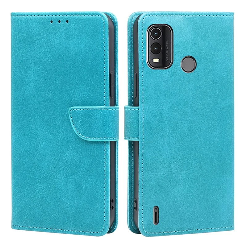 Per Nokia G11 Plus 4G Flip PU Leather Wallet Case Stand Calf Texture Phone Cover - Baby Blue