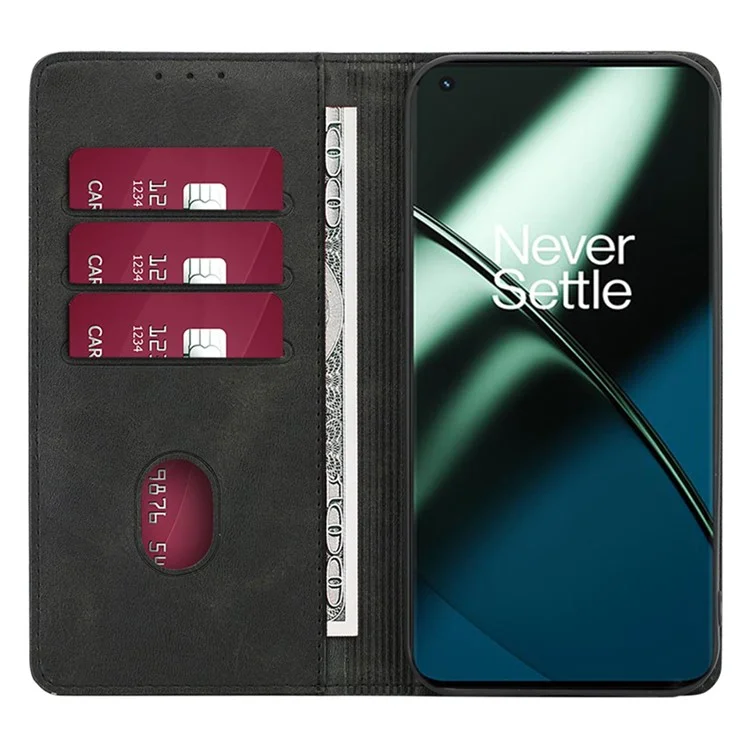 Para OnePlus Nord CE 3 Lite 5G / Nord N30 5G Cubierta de teléfono con soporte de piel sintética - Negro