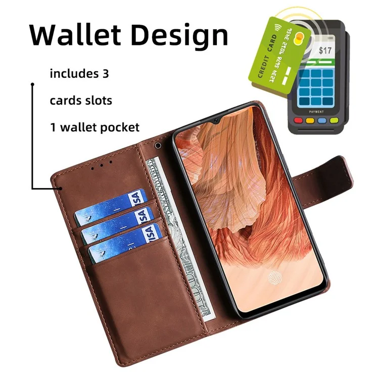 Para Xiaomi 13 Ultra Flip Phone Case Crocodile Texture PU Leather Skin-touch Wallet Stand Cover - Marrom
