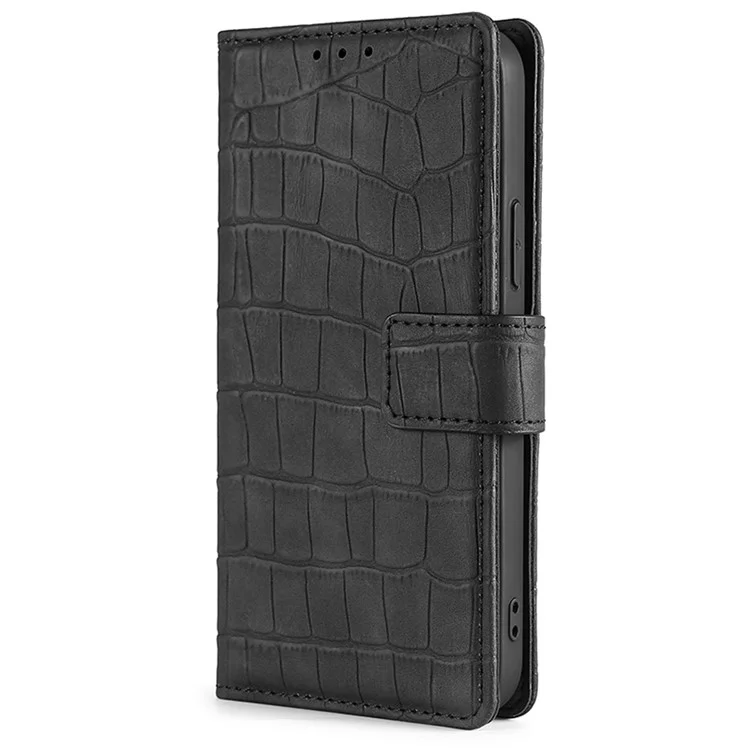 Per OnePlus Nord CE 3 Lite 5G / Nord N30 5G Custodia in pelle PU con texture coccodrillo - Sensazione di tocco, supporto a portafoglio, Nero