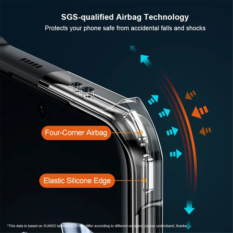 XUNDD Чехол для телефона Huawei P60 Pro, ударопрочный акриловый+TPU тонкий чехол для телефона - черный / лазерная текстура