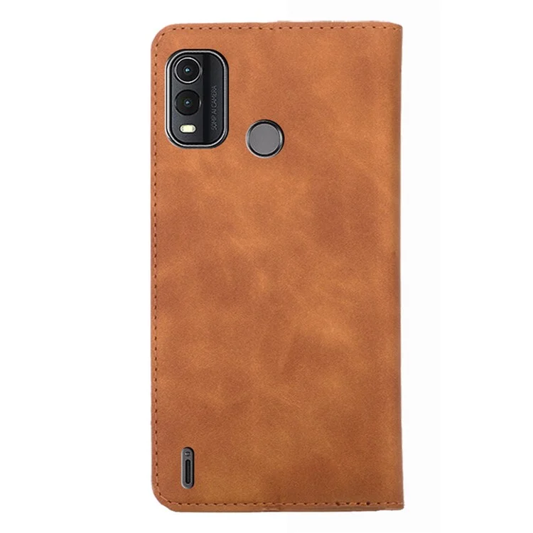 Для Nokia G11 Plus 4G кожаный чехол для телефона с держателем для карт - Touch Feeling Phone Case - Light Brown