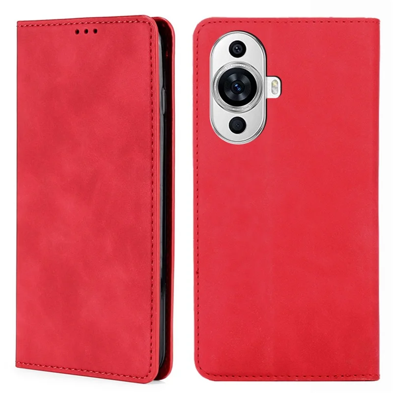 Custodia per telefono Stand per Huawei nova 11 / nova 12s 4G / nova 12 Lite 4G Sensazione al tatto Pelle PU Porta carte Custodia a libro per telefono - Rosso
