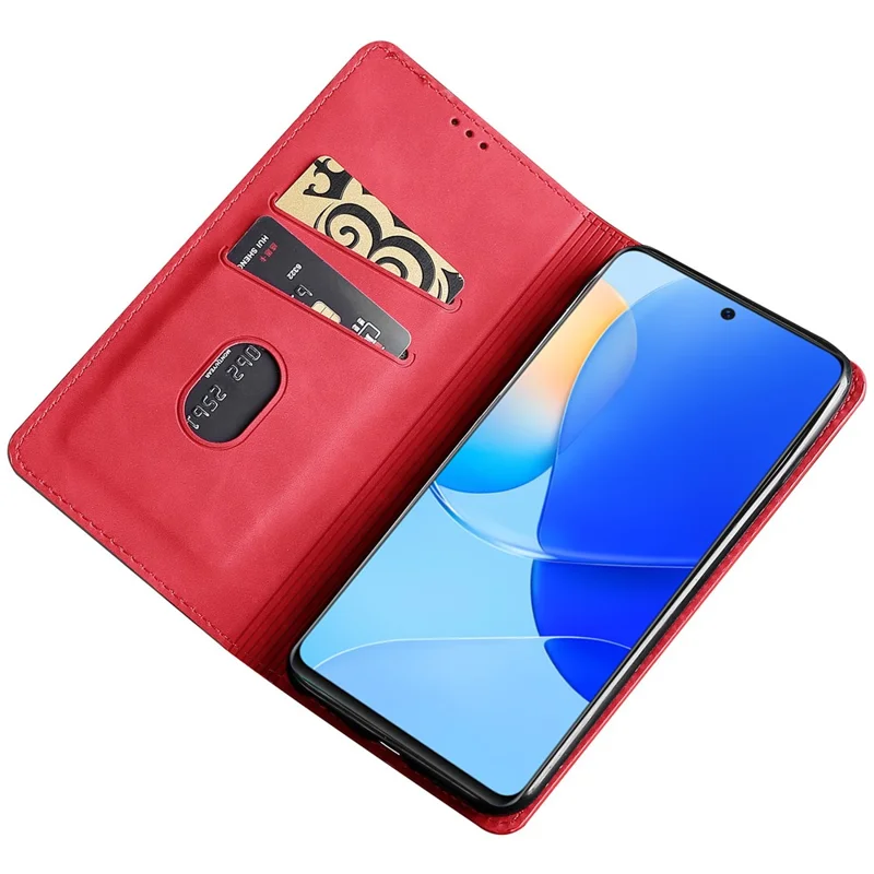 Custodia per telefono Stand per Huawei nova 11 / nova 12s 4G / nova 12 Lite 4G Sensazione al tatto Pelle PU Porta carte Custodia a libro per telefono - Rosso