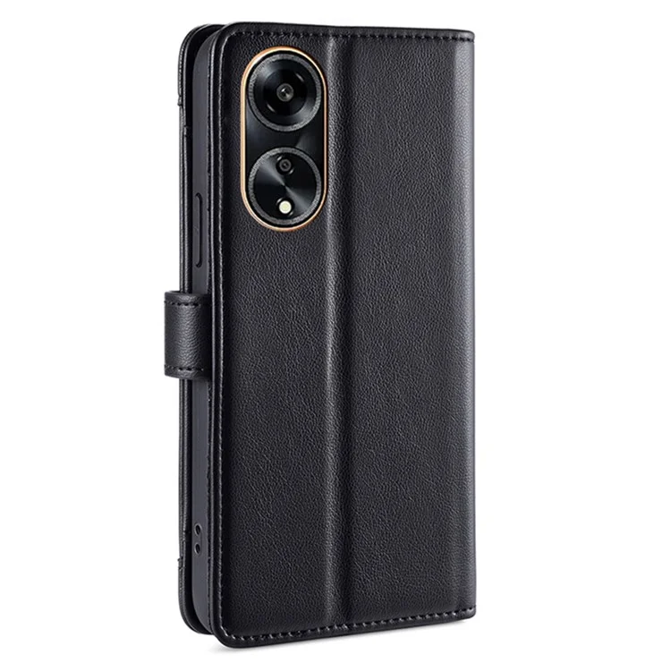 Для Oppo A1 5G / A98 5G / F23 5G Стойкая к царапинам кожа PU+TPU Чехол-портмоне для телефона со стойкой и карманом на молнии - Черный