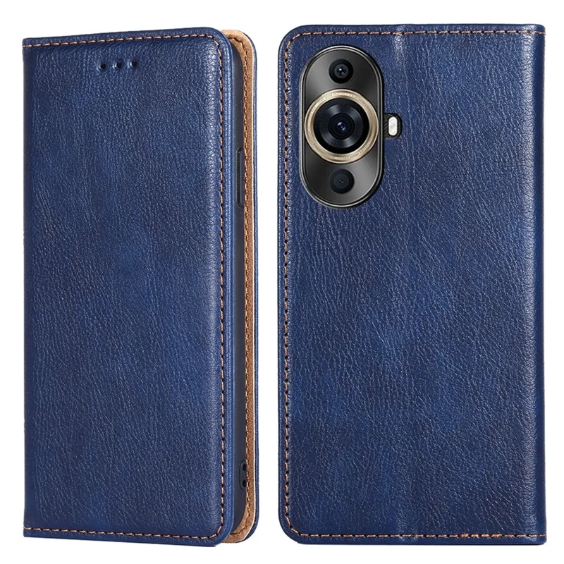For Huawei nova 11 Pro / nova 11 Ultra Solid Color Wallet Case Stand Magnetic Closure Leather Phone Cover - Blue