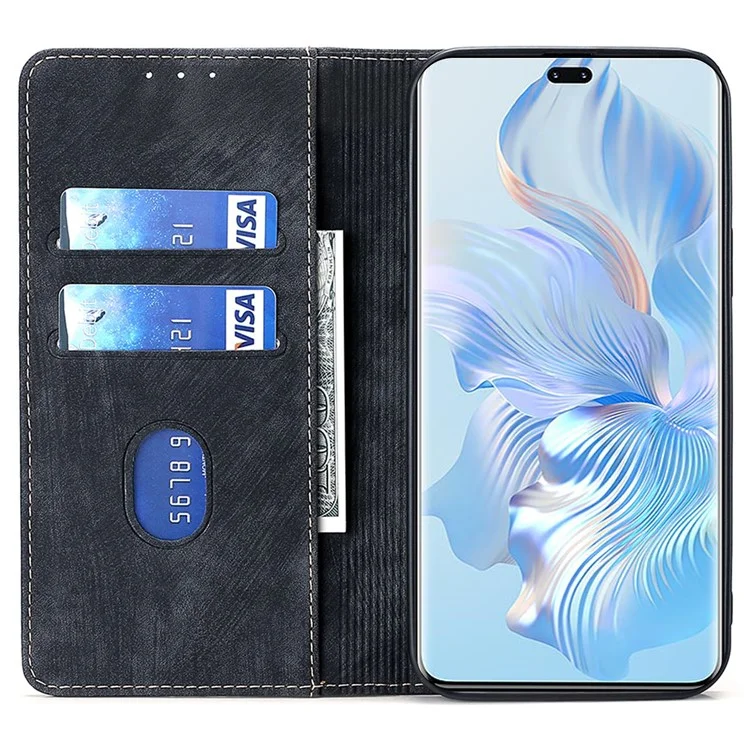 For Honor X50i 5G / 90 Lite 5G Multifunction Phone Case RFID Blocking Wallet PU Leather Stand Phone Cover - Preto