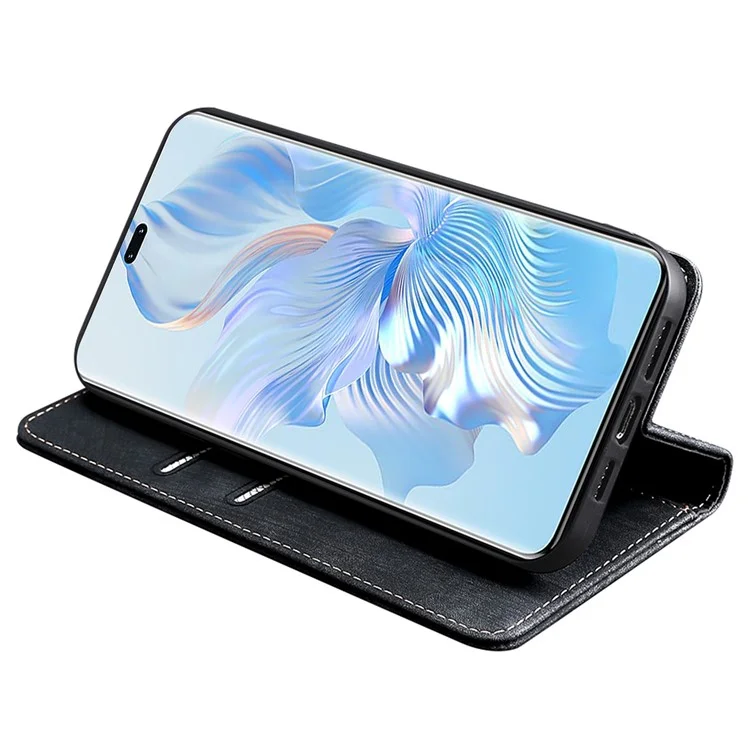 For Honor X50i 5G / 90 Lite 5G Multifunction Phone Case RFID Blocking Wallet PU Leather Stand Phone Cover - Preto